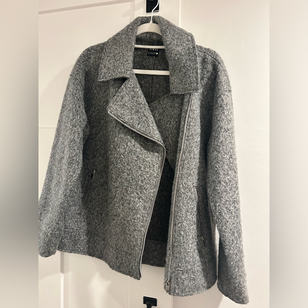 Zara Grey Boucle Jacket